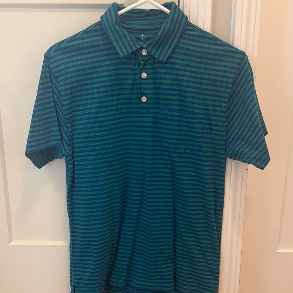 Crewcuts Boys Polo Shirt - Teal and Navy Stripes